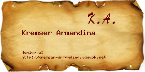 Kremser Armandina névjegykártya